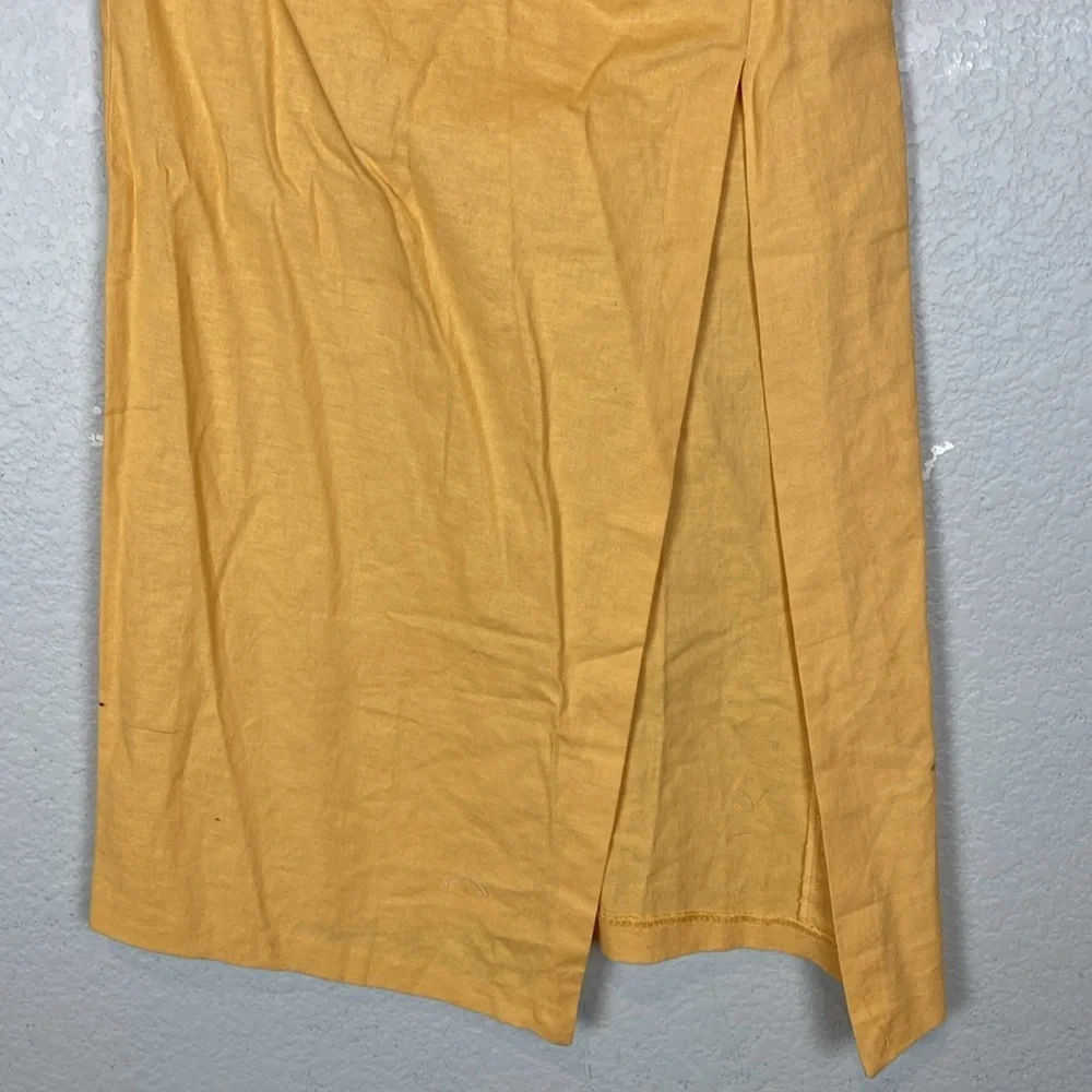 Zara yellow linen skirt
